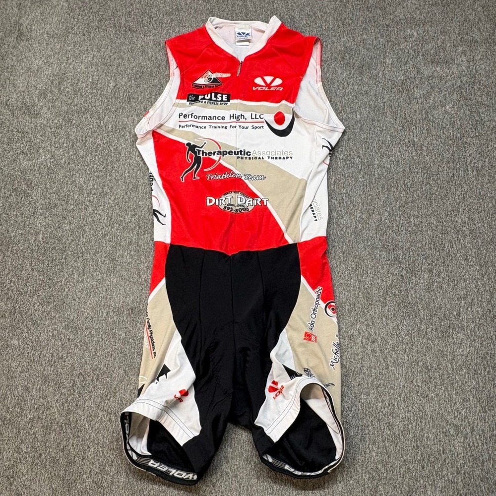 Voler Womens Raglan Sorento Triathlon Suit Red White Black Large V16895 USA Made